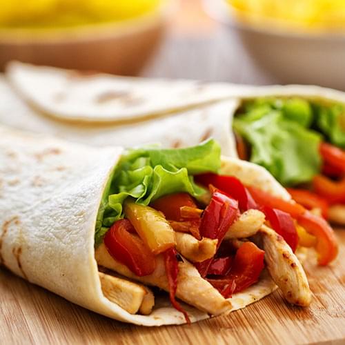 Fajitas con relleno de pollo